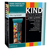 KIND Nuts & Spices Dark Chocolate Nuts & Sea Salt 1.4 Ounce 12 Count
