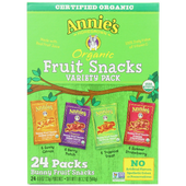 nnie's Homegrown Organic Bunny Fruit Snacks Variety Pack 24 ct