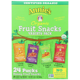 nnie's Homegrown Organic Bunny Fruit Snacks Variety Pack 24 ct